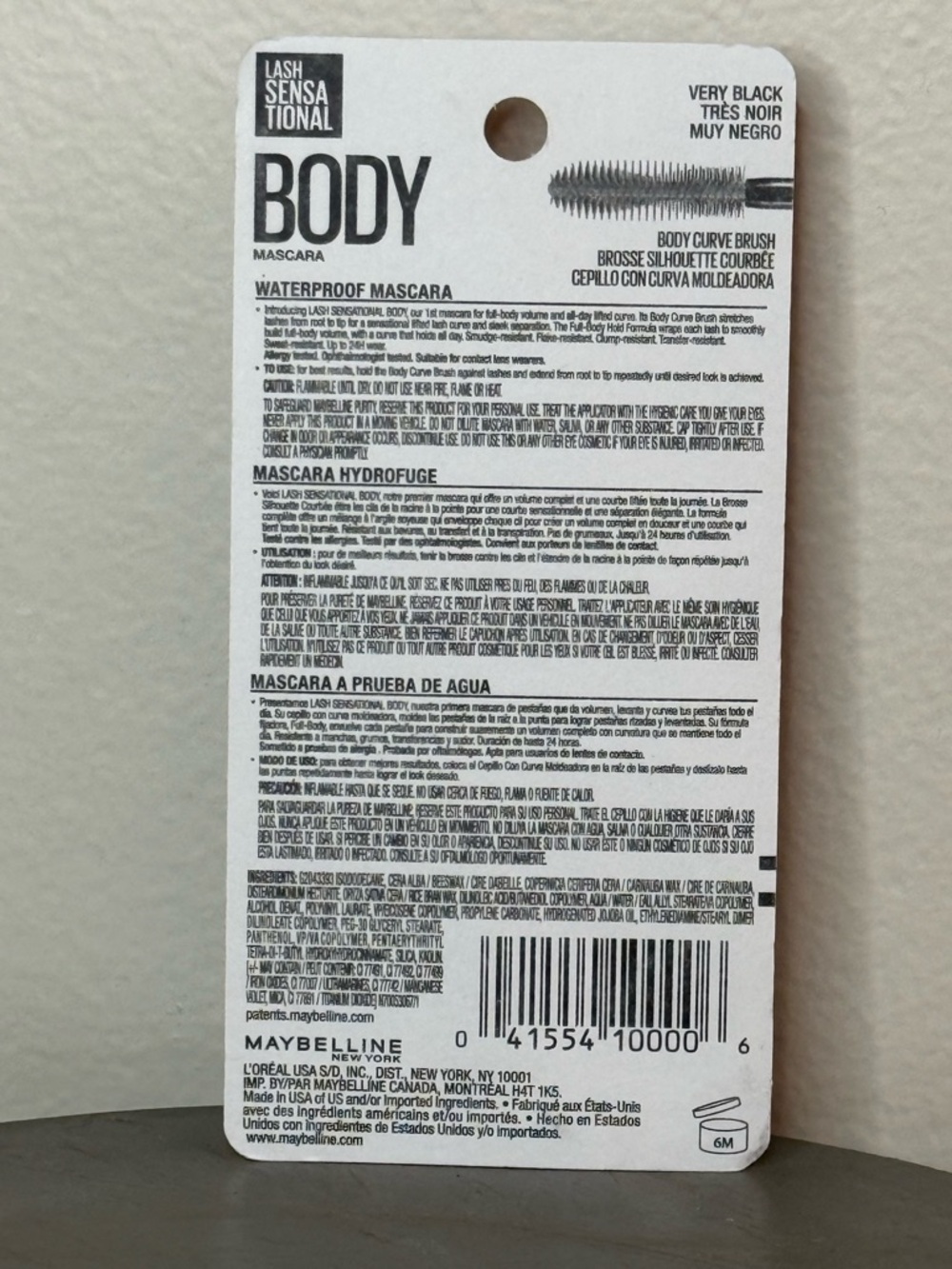 Maybelline Lash Sensational Body Mascara - Very Black (Silver Tube) - Picture 3 of 3